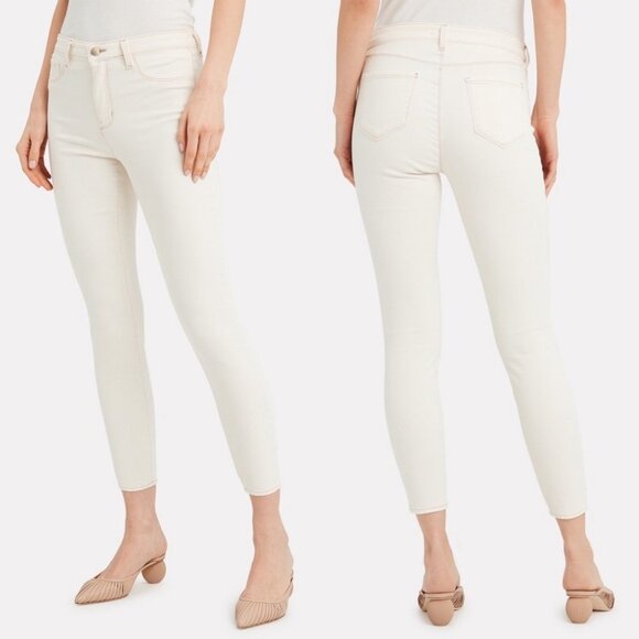 Revolve L'Agence Margot High Rise Skinny Jeans 25 Macademia White USA Made Pants - Picture 1 of 11